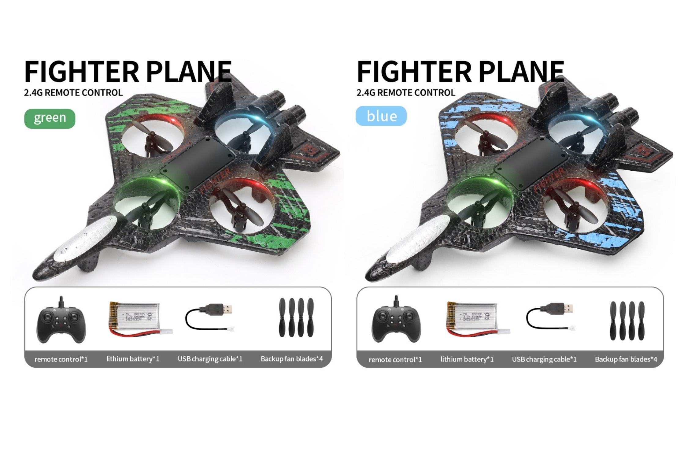 Foam Starfighter Jet RC Plane with LED Lights & 360° Flip - Remote Controlled Toy