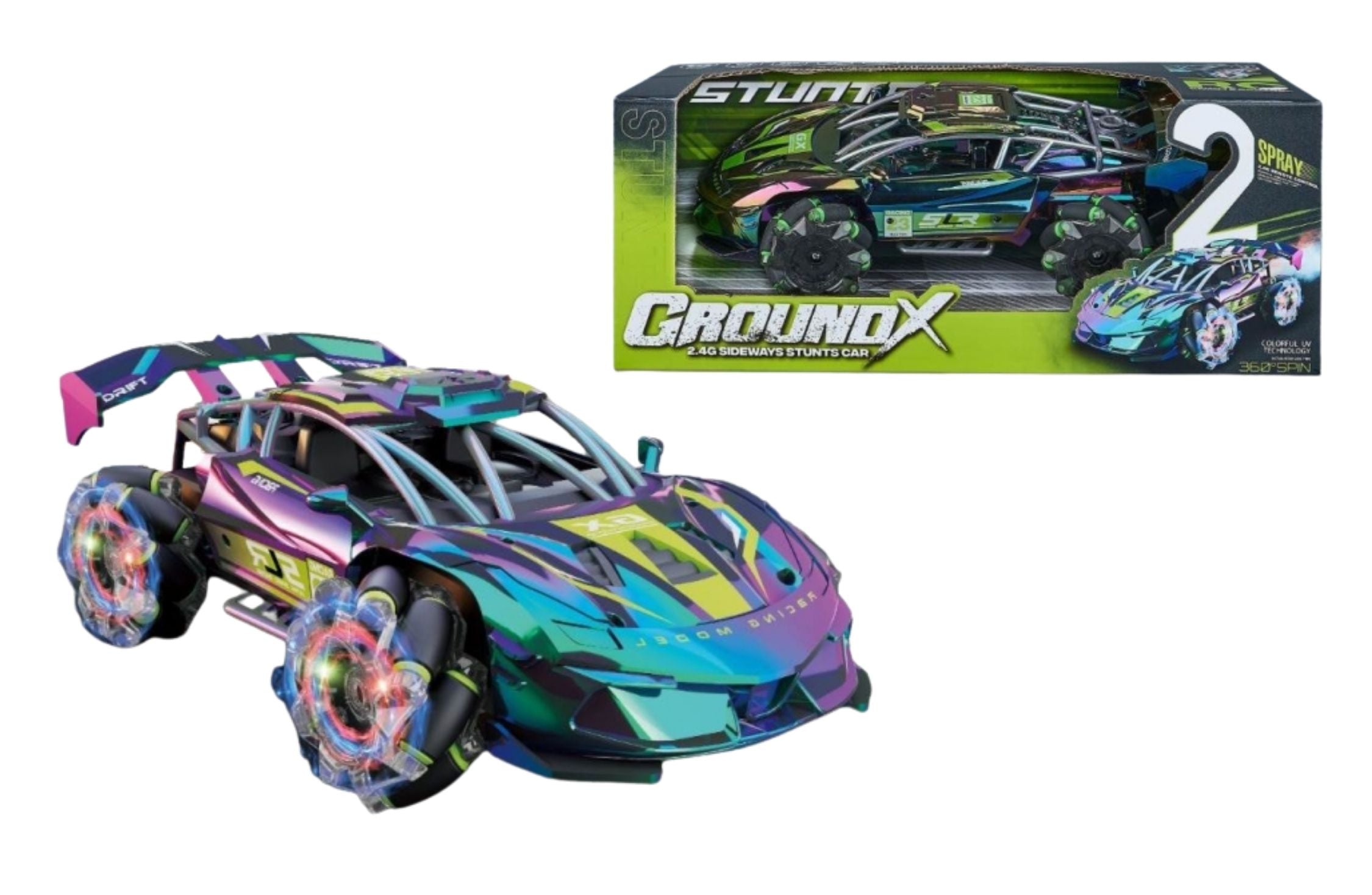 GroundX Sideways Sport Stunt Car 2.4GHz - Remote Controlled Toy