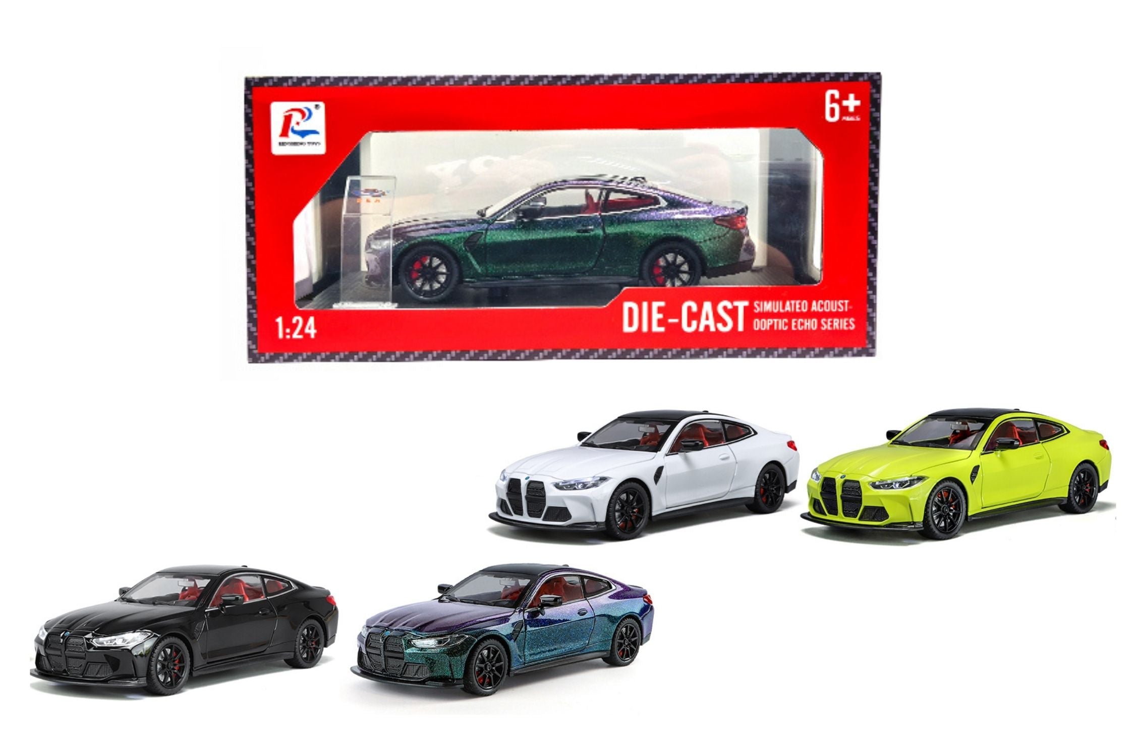 BMW M4 Coupe Diecast 1:24 Sound, Light, Tyre Suspension and Pull Back Power Simulation