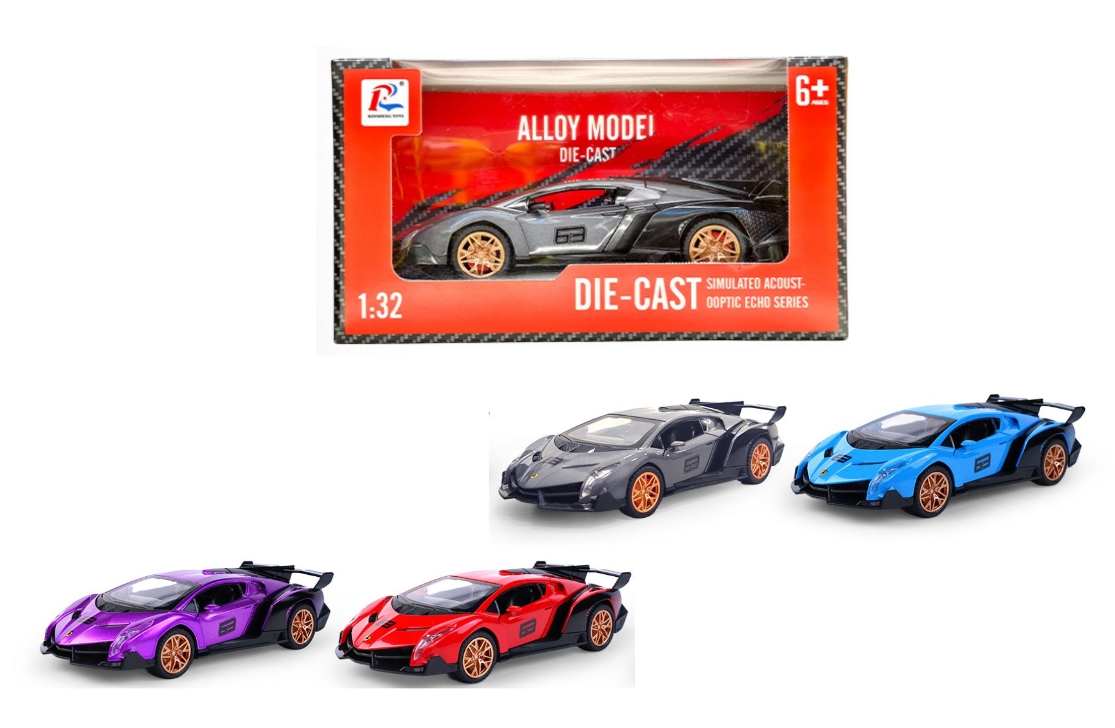 Lamborghini Veneno Diecast 1:32 with Sound, Light, Tyre Suspension and Pull Back Power Simulation