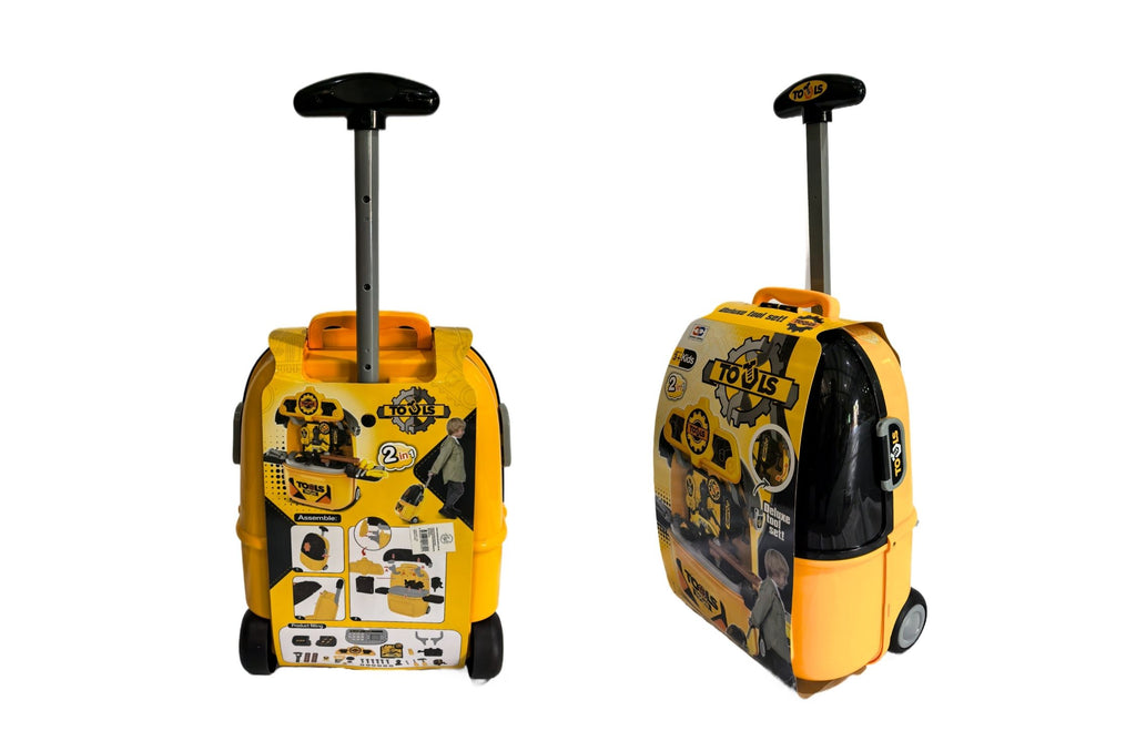 Kids Pretend Play Tools Kit with Suitcase Trolley